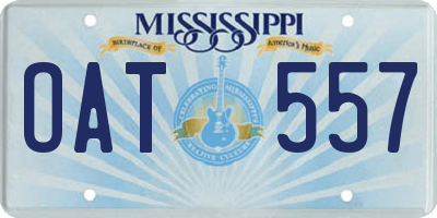 MS license plate OAT557