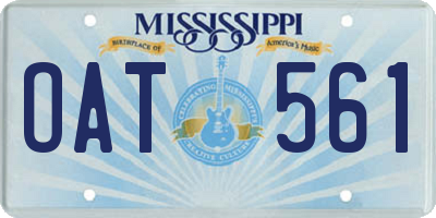 MS license plate OAT561