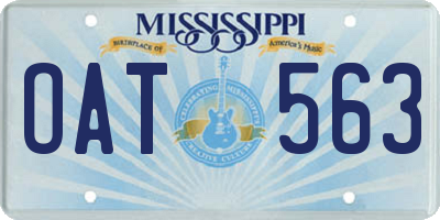 MS license plate OAT563