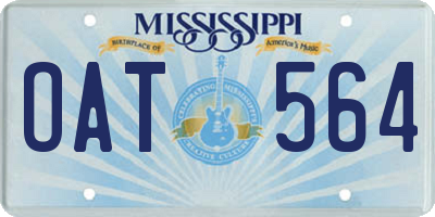 MS license plate OAT564