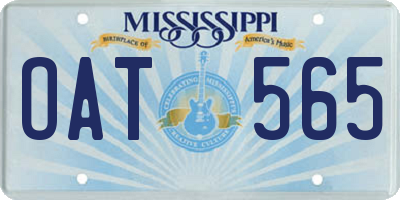 MS license plate OAT565