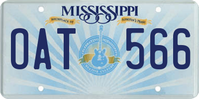 MS license plate OAT566