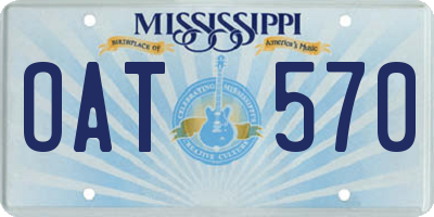 MS license plate OAT570