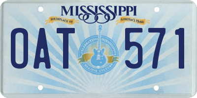 MS license plate OAT571