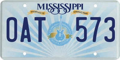 MS license plate OAT573