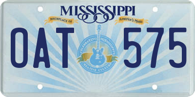 MS license plate OAT575
