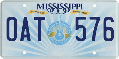 MS license plate OAT576