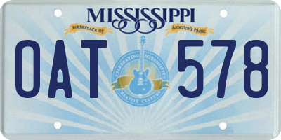 MS license plate OAT578