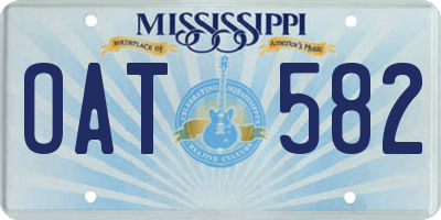 MS license plate OAT582