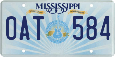 MS license plate OAT584
