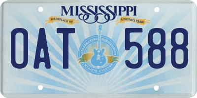 MS license plate OAT588
