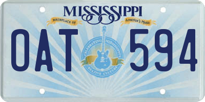 MS license plate OAT594