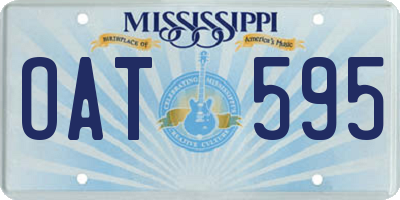 MS license plate OAT595