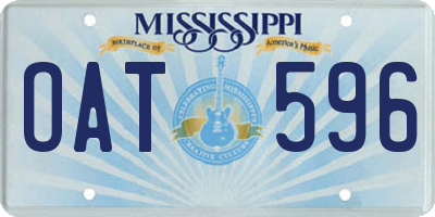 MS license plate OAT596