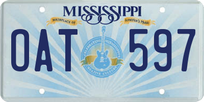 MS license plate OAT597