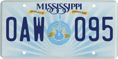 MS license plate OAW095