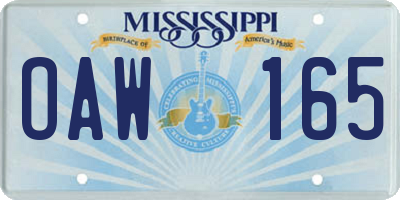 MS license plate OAW165