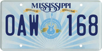 MS license plate OAW168