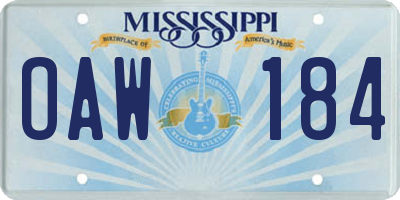MS license plate OAW184