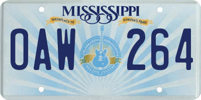 MS license plate OAW264
