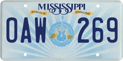 MS license plate OAW269