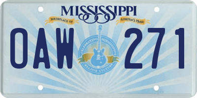 MS license plate OAW271
