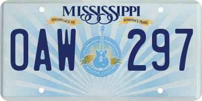 MS license plate OAW297