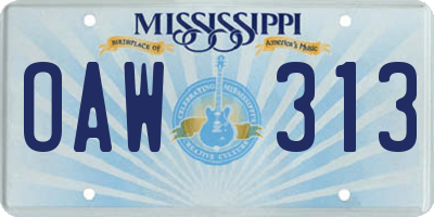 MS license plate OAW313
