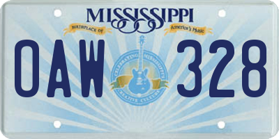MS license plate OAW328