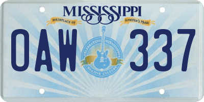 MS license plate OAW337