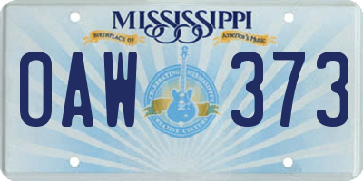 MS license plate OAW373