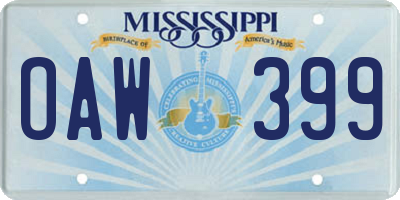 MS license plate OAW399