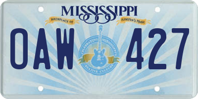 MS license plate OAW427