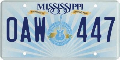 MS license plate OAW447