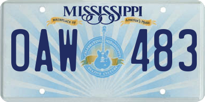 MS license plate OAW483