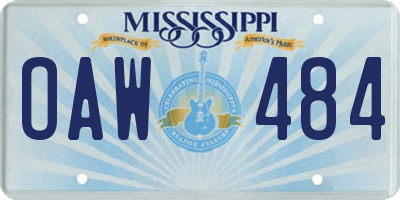 MS license plate OAW484