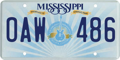 MS license plate OAW486