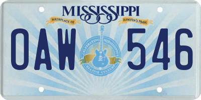 MS license plate OAW546