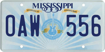 MS license plate OAW556