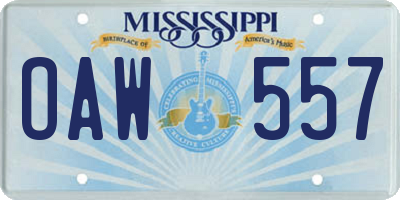 MS license plate OAW557