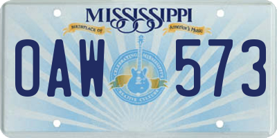 MS license plate OAW573