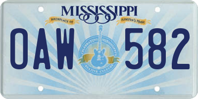 MS license plate OAW582