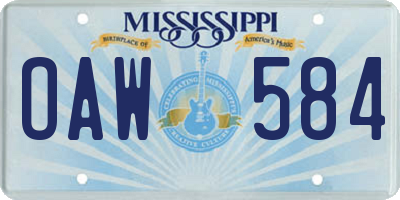 MS license plate OAW584