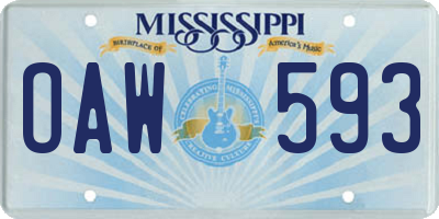 MS license plate OAW593