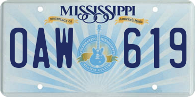 MS license plate OAW619
