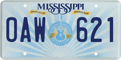MS license plate OAW621
