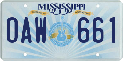 MS license plate OAW661