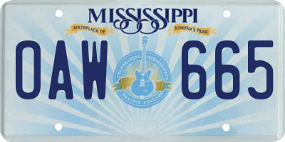 MS license plate OAW665