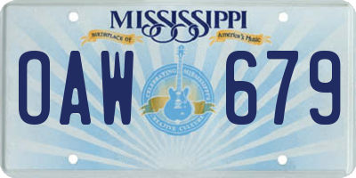 MS license plate OAW679