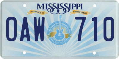 MS license plate OAW710
